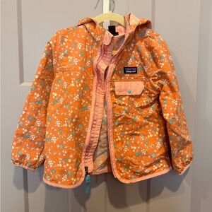 Patagonia Kids Orange Floral Raincoat